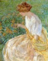 La flor amarilla, también conocida como La esposa del artista en el jardín, dama Robert Reid